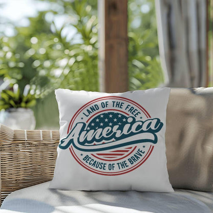 America Land of the Free Patriotic Indoor-Outdoor Pillow - Mallard Moon Gift Shop