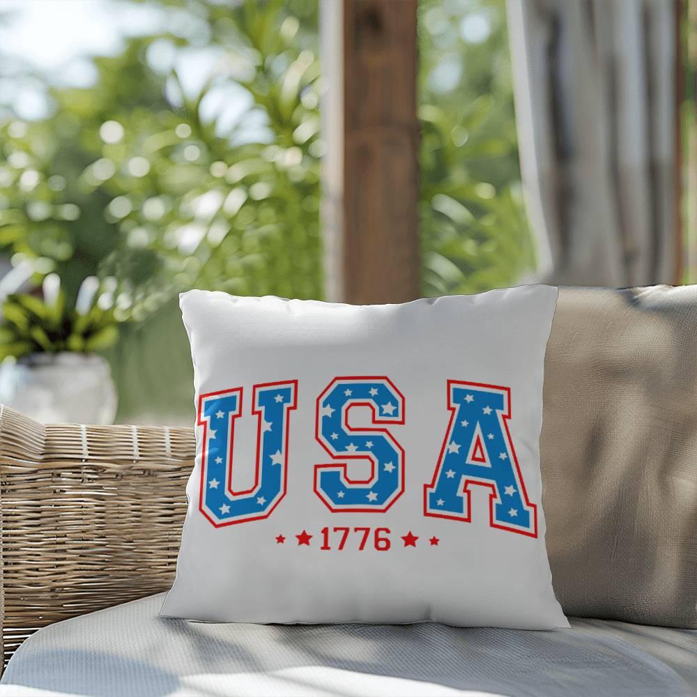 USA 1776 Patriotic Indoor-Outdoor Pillow - Mallard Moon Gift Shop