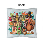 Give Thanks Bro Thanksgiving Pillow – Cool Turkey with Sunglasses Cushion – Indoor/Outdoor, 3 Sizes