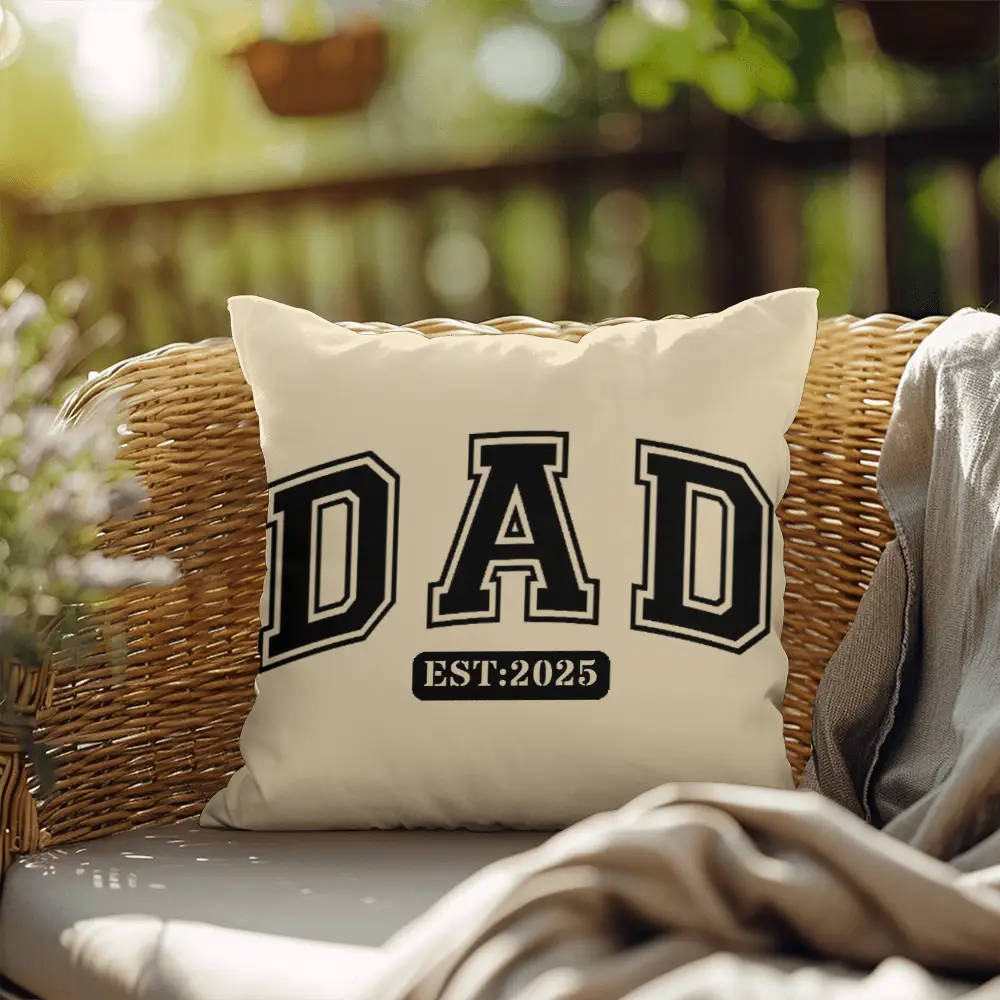 Personalized Dad Established Pillow – Custom Year Dad Throw Pillow – Gift for Dad – Father's Day Gift – Rustic Farmhouse Indoor Outdoor Cushion