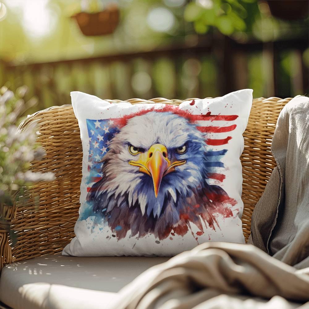 Patriotic Eagle Comfy Indoor-Outdoor Pillow - Mallard Moon Gift Shop