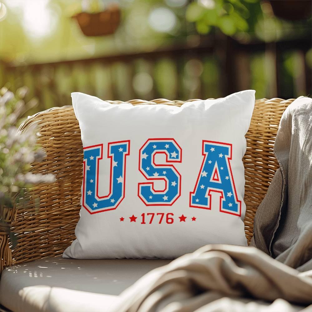 USA 1776 Patriotic Indoor-Outdoor Pillow - Mallard Moon Gift Shop