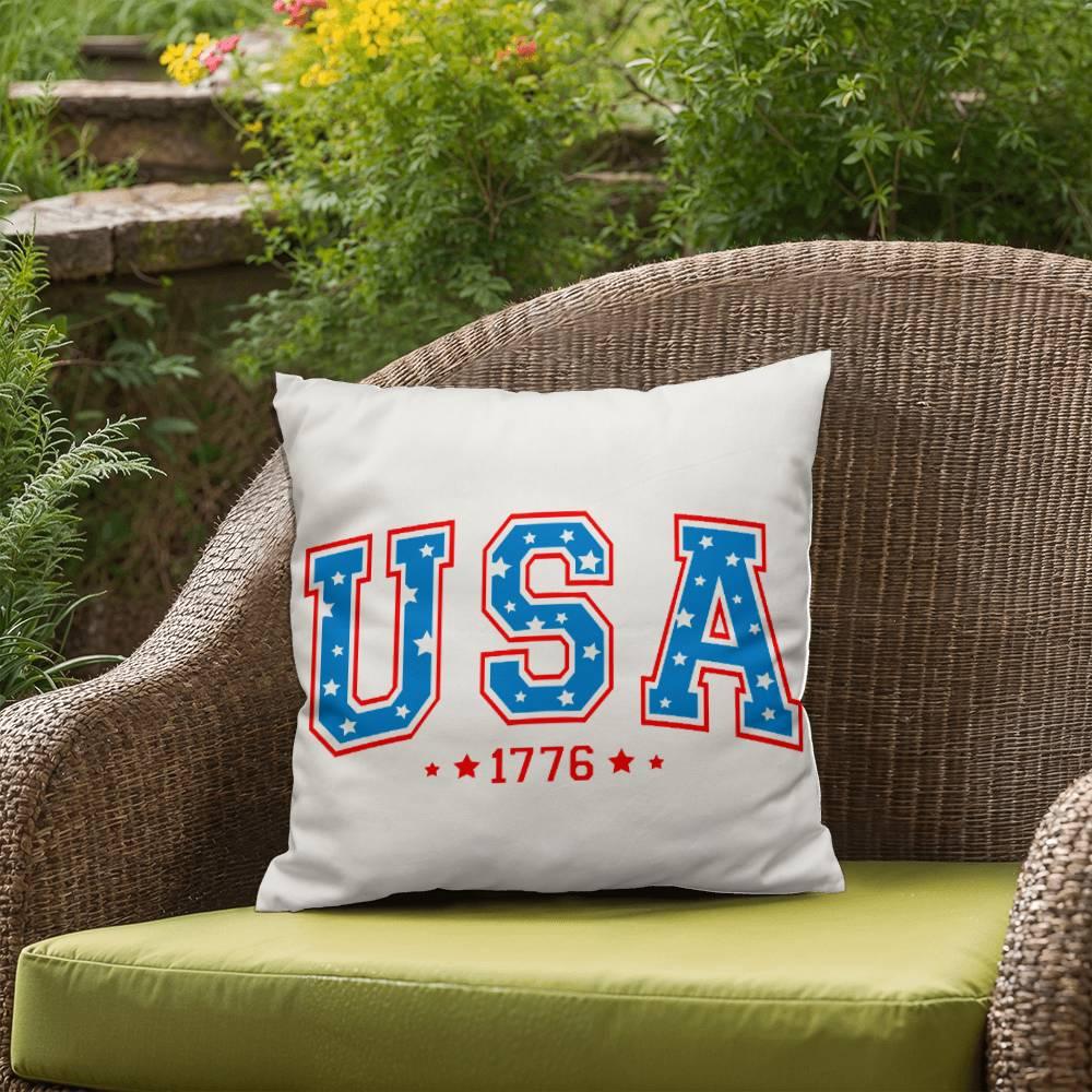 USA 1776 Patriotic Indoor-Outdoor Pillow - Mallard Moon Gift Shop