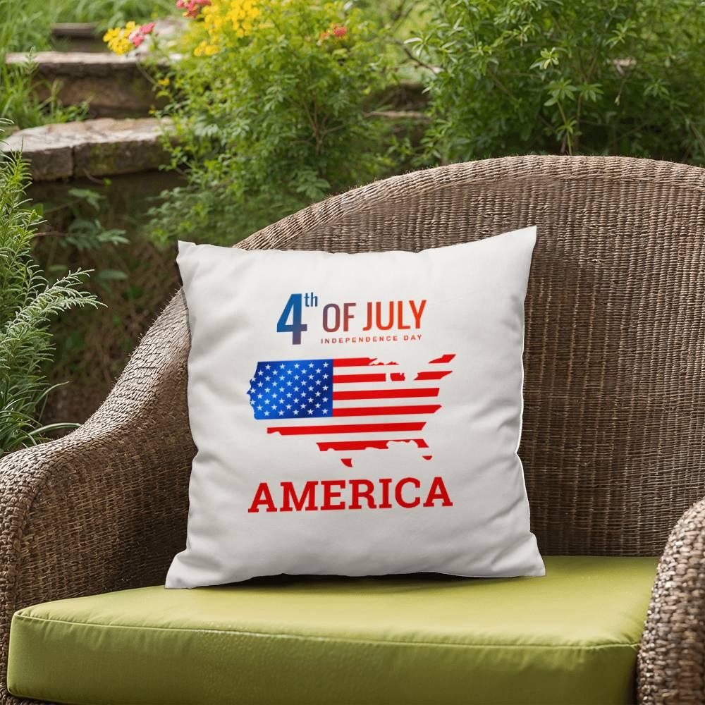 Fourth of July in America Comfy Indoor-Outdoor Pillow - Mallard Moon Gift Shop