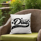 Decorative Dad Pillow with Insert – “Best Dad in the World” Design – Gift for Father