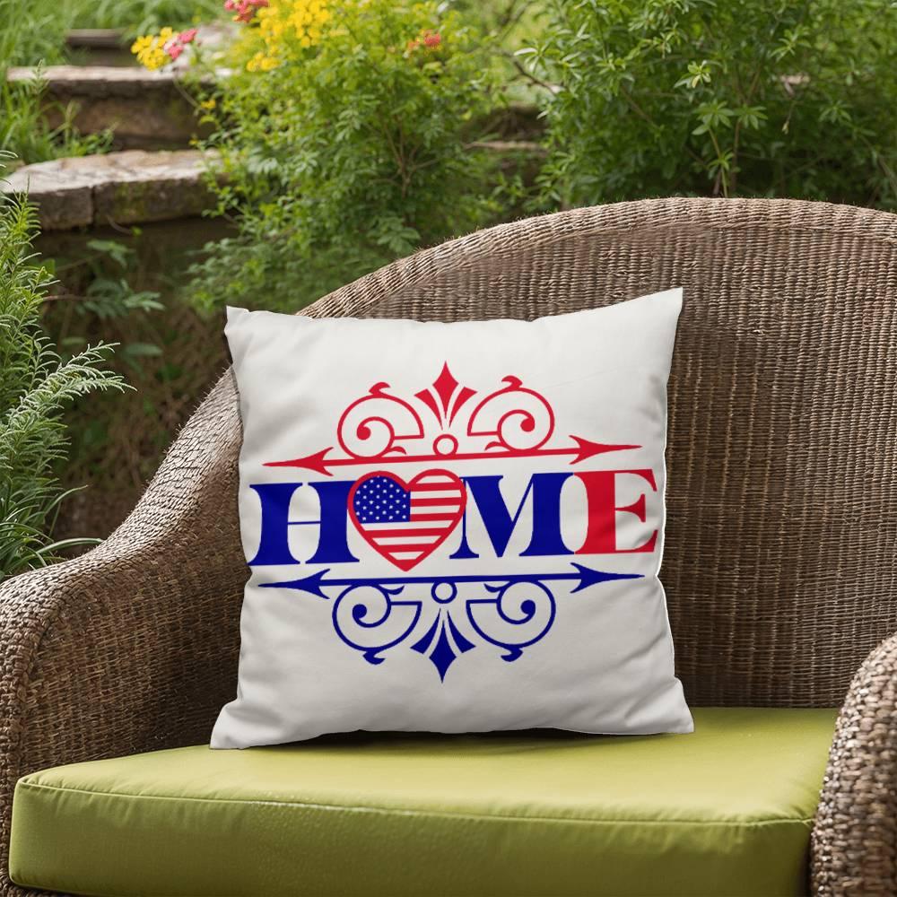 Home Patriotic Indoor-Outdoor Pillow - Mallard Moon Gift Shop
