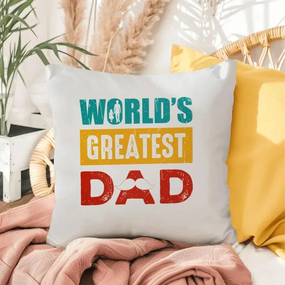 Gift for Dad World's Greatest Dad Indoor Outdoor Pillow