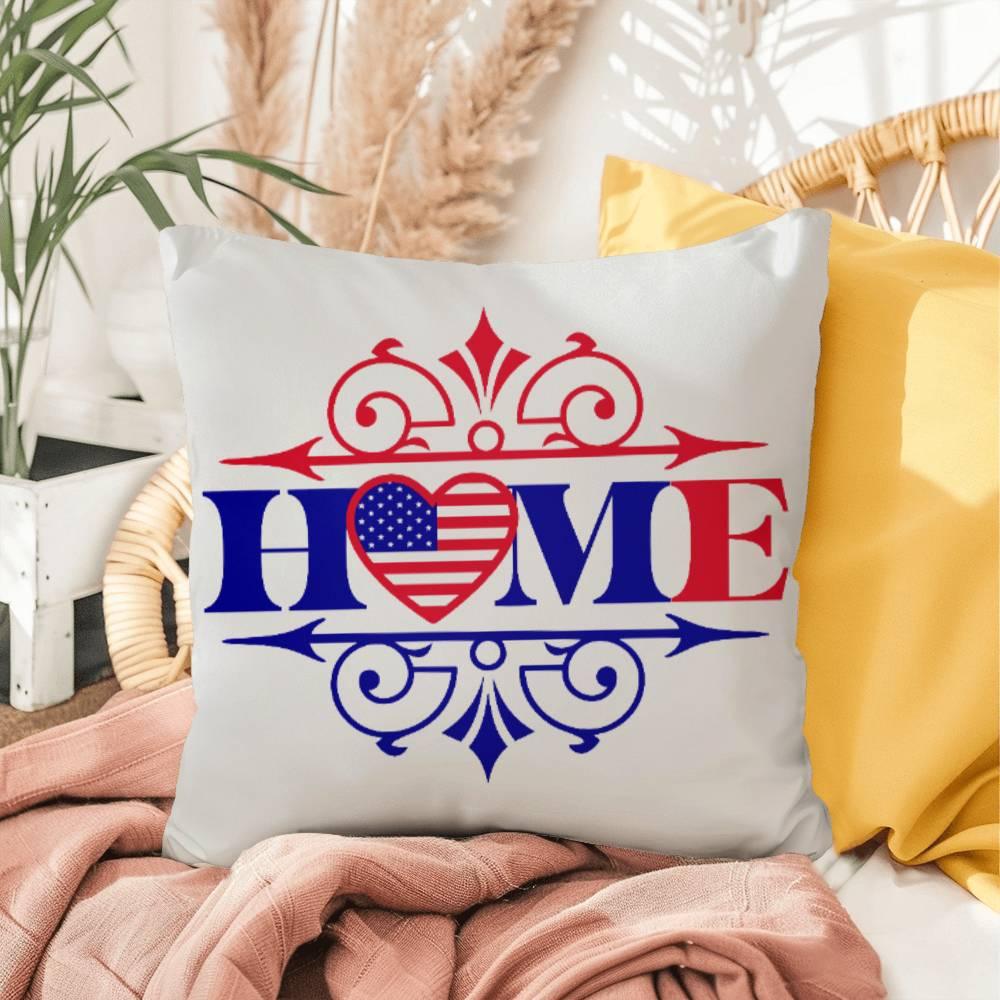 Home Patriotic Indoor-Outdoor Pillow - Mallard Moon Gift Shop