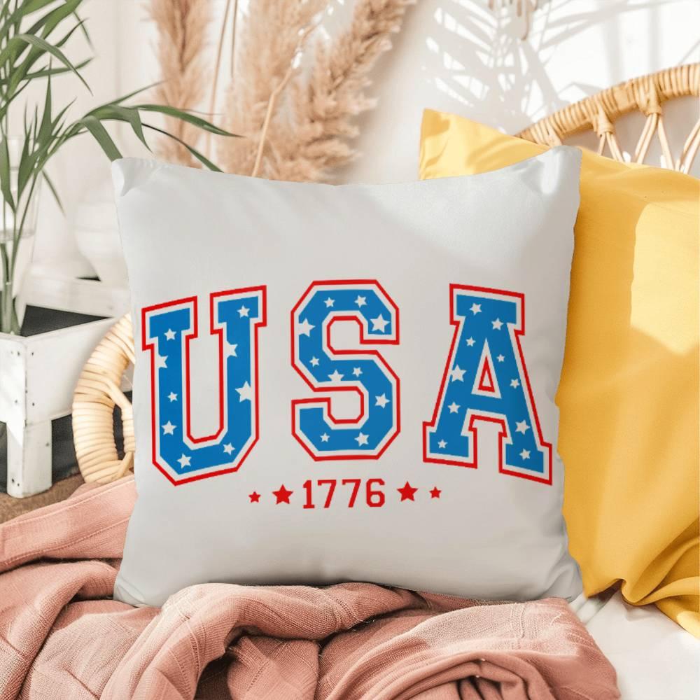 USA 1776 Patriotic Indoor-Outdoor Pillow - Mallard Moon Gift Shop