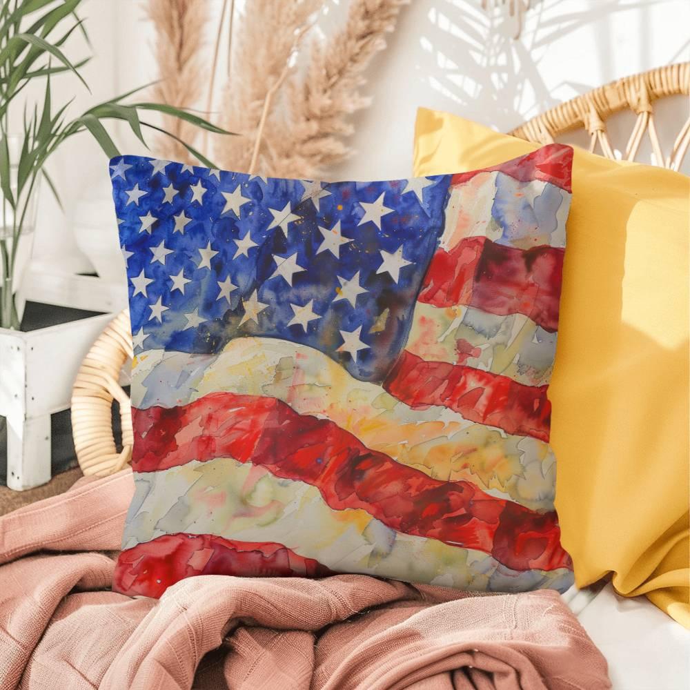Old Glory American Flag Patriotic Indoor-Outdoor Home Decor Pillow - Mallard Moon Gift Shop