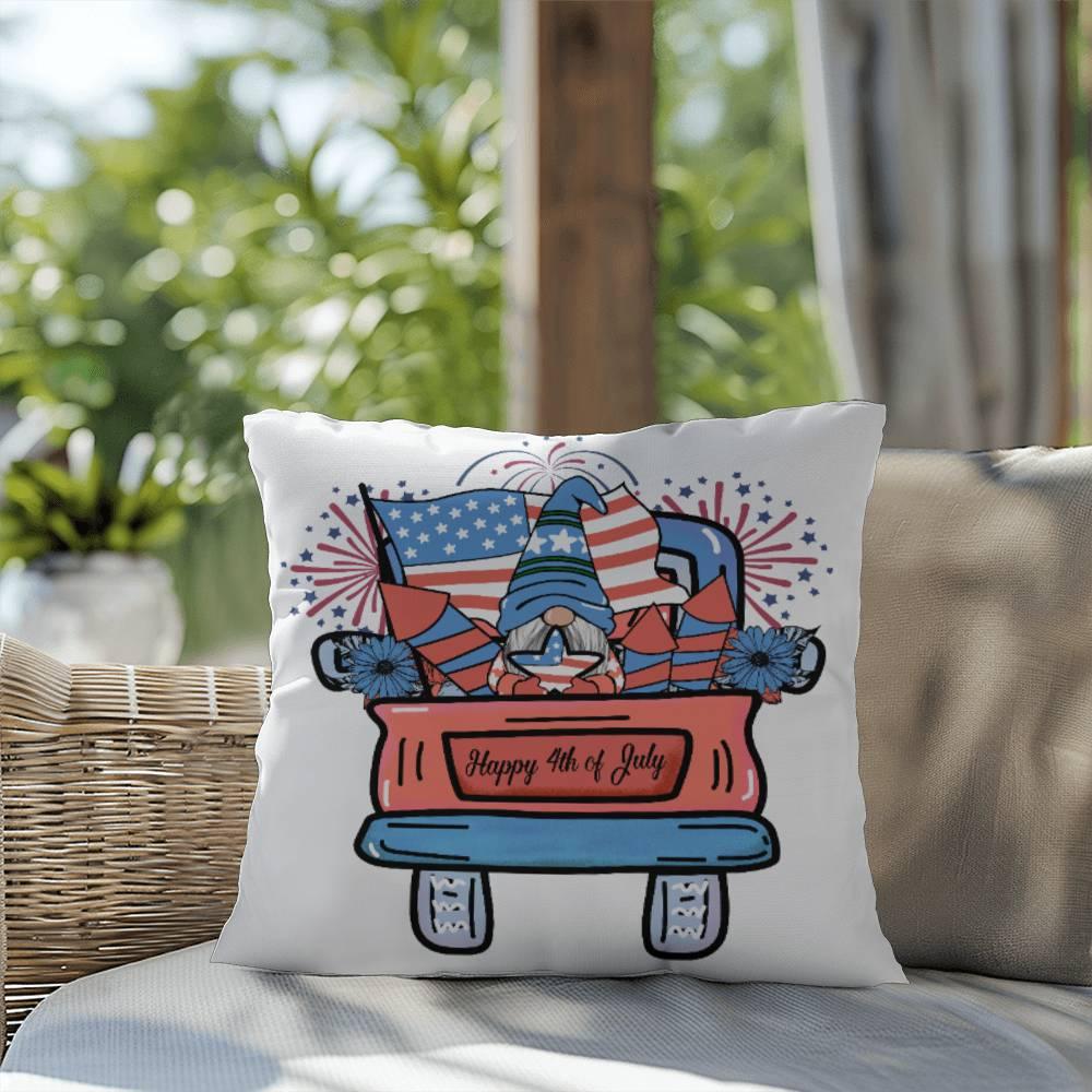 July Gnome Patriotic Comfy Indoor-Outdoor Pillow - Mallard Moon Gift Shop