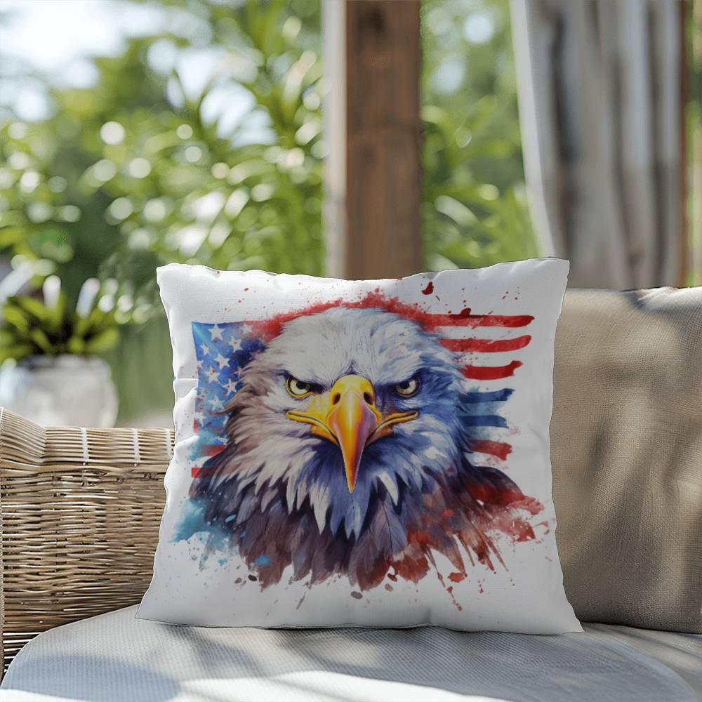 Patriotic Eagle Comfy Indoor-Outdoor Pillow - Mallard Moon Gift Shop