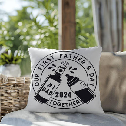First Father's Day Drinking Buddy Comfy Indoor-Outdoor Pillow - Mallard Moon Gift Shop