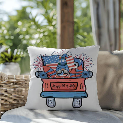 Fourth of July Gnome Parade Patriotic Indoor-Outdoor Pillow - Mallard Moon Gift Shop