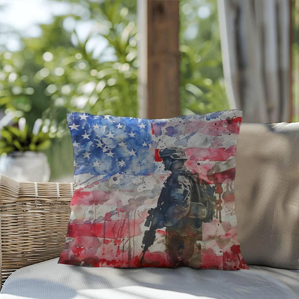 American Soldier Patriotic Indoor-Outdoor-Pillow Home Decor