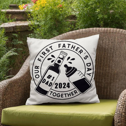 First Father's Day Drinking Buddy Comfy Indoor-Outdoor Pillow - Mallard Moon Gift Shop