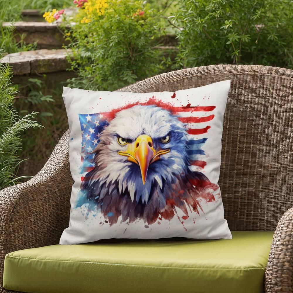 Eagle Patriotic Indoor-Outdoor Pillow - Mallard Moon Gift Shop
