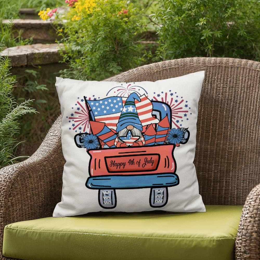 July Gnome Patriotic Comfy Indoor-Outdoor Pillow - Mallard Moon Gift Shop