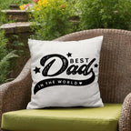 Decorative Dad Pillow with Insert – “Best Dad in the World” Design – Gift for Father