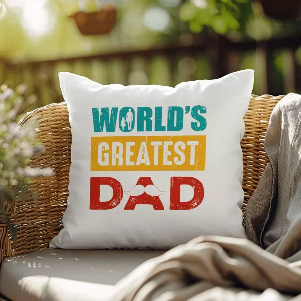 Gift for Dad World's Greatest Dad Indoor Outdoor Pillow