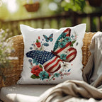Patriotic Butterfly Comfy Indoor-Outdoor Pillow