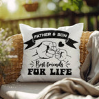 Father and Son Best Friends for Life Comfy Indoor-Outdoor Pillow