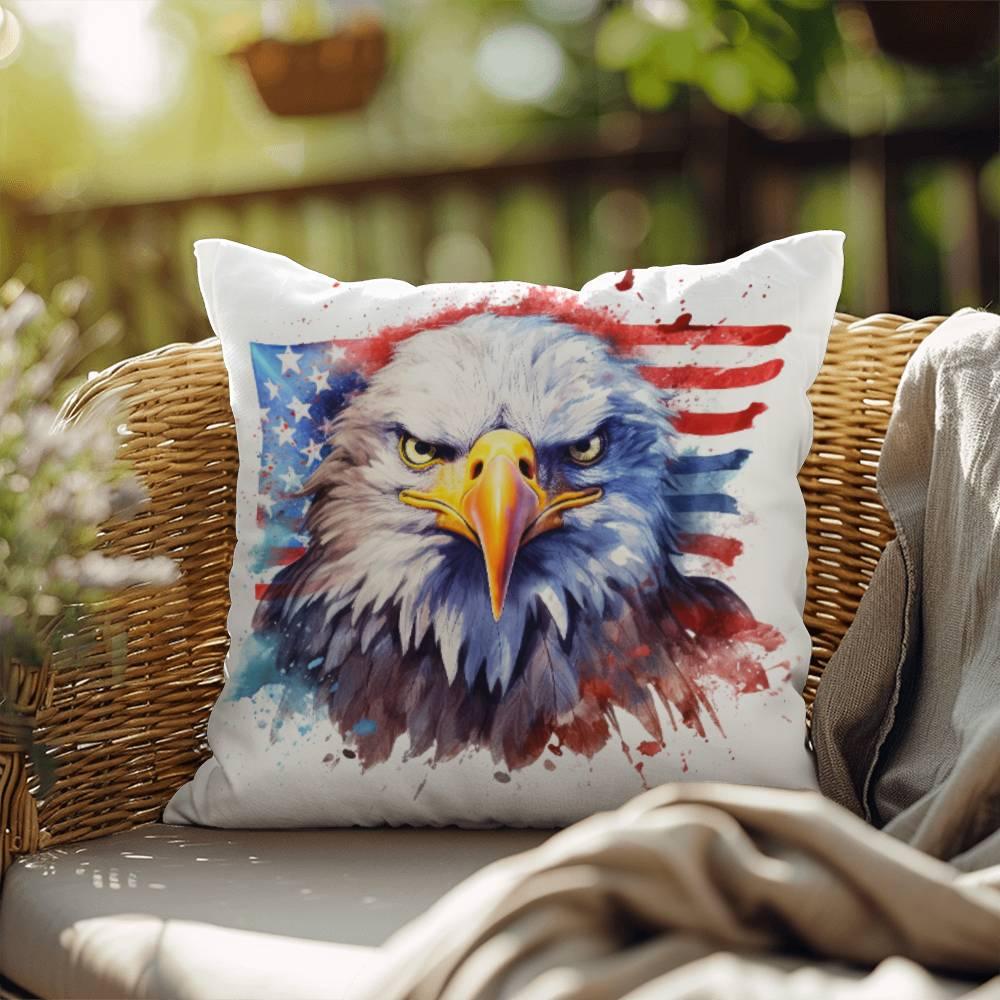 Patriotic Eagle Comfy Indoor-Outdoor Pillow - Mallard Moon Gift Shop
