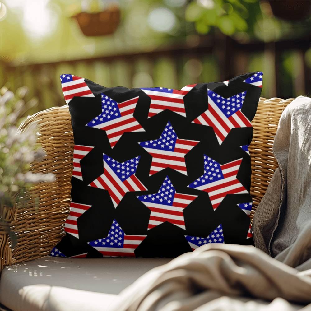 America Stars Patriotic Indoor-Outdoor Pillow - Mallard Moon Gift Shop