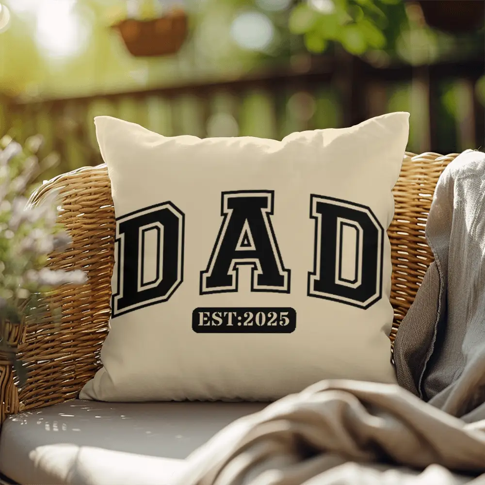 Personalized Dad Established Pillow – Custom Year Dad Throw Pillow – Gift for Dad – Father's Day Gift – Rustic Farmhouse Indoor Outdoor Cushion