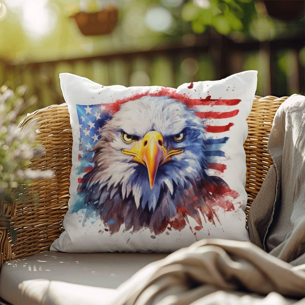 Eagle Patriotic Indoor-Outdoor Pillow - Mallard Moon Gift Shop