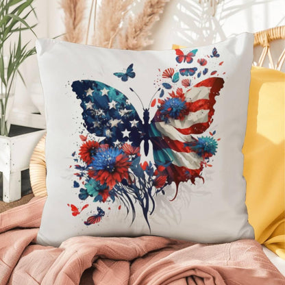 Patriotic Butterfly Bouquet Comfy Indoor-Outdoor Pillow - Mallard Moon Gift Shop