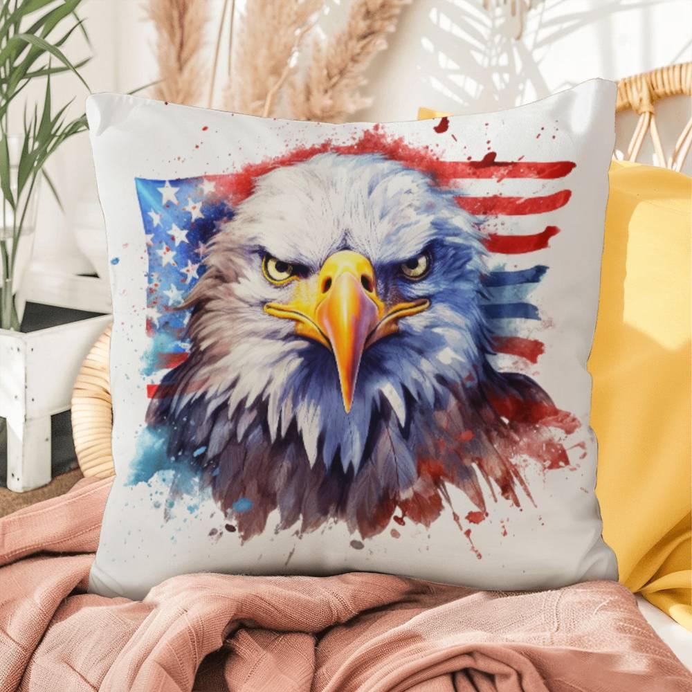 Patriotic Eagle Comfy Indoor-Outdoor Pillow - Mallard Moon Gift Shop