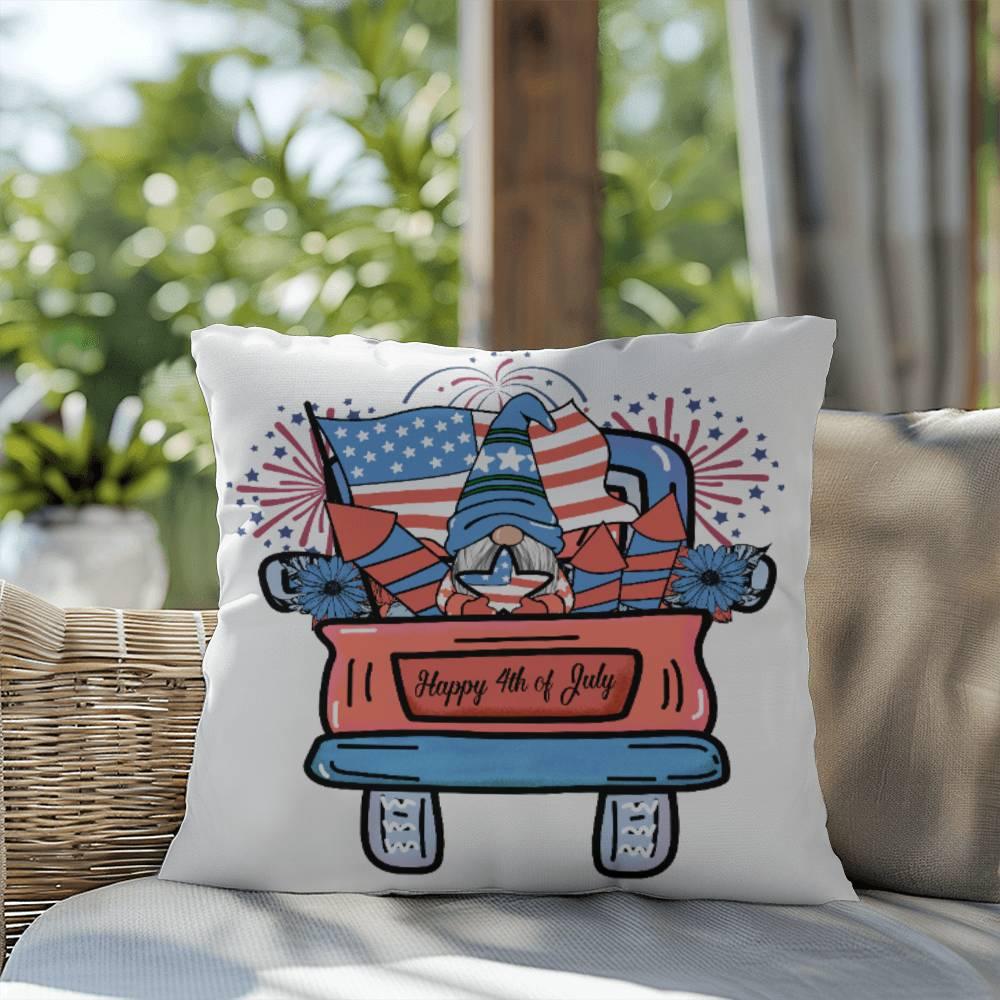 Fourth of July Gnome Parade Patriotic Indoor-Outdoor Pillow - Mallard Moon Gift Shop