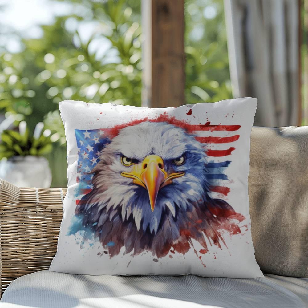 Patriotic Eagle Comfy Indoor-Outdoor Pillow - Mallard Moon Gift Shop