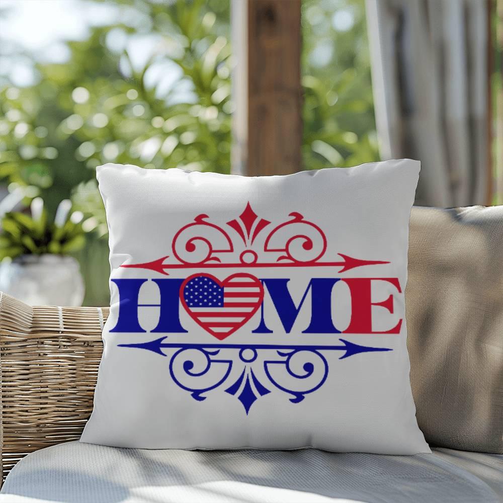 Home Patriotic Indoor-Outdoor Pillow - Mallard Moon Gift Shop
