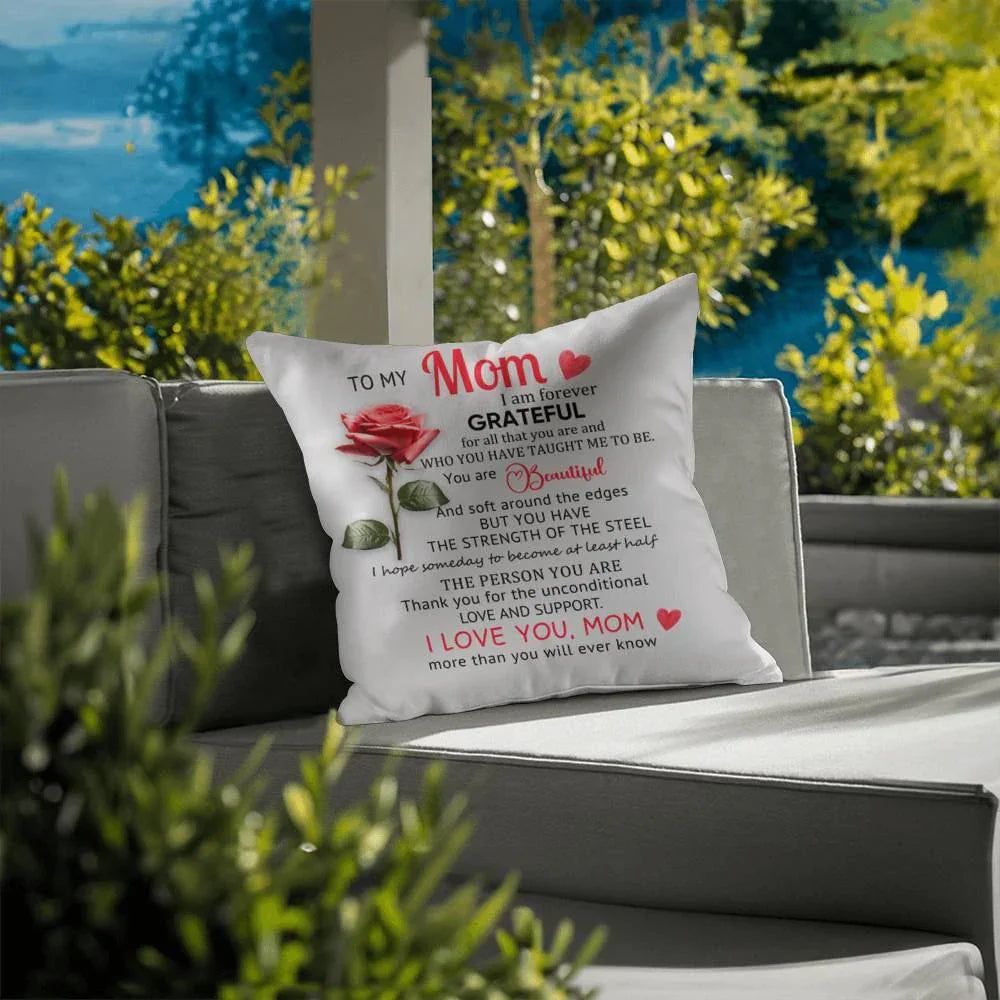To My Mom – Heartfelt Decorative Pillow with Insert | Mother's Day Gift