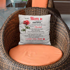 To My Mom – Heartfelt Decorative Pillow with Insert | Mother's Day Gift