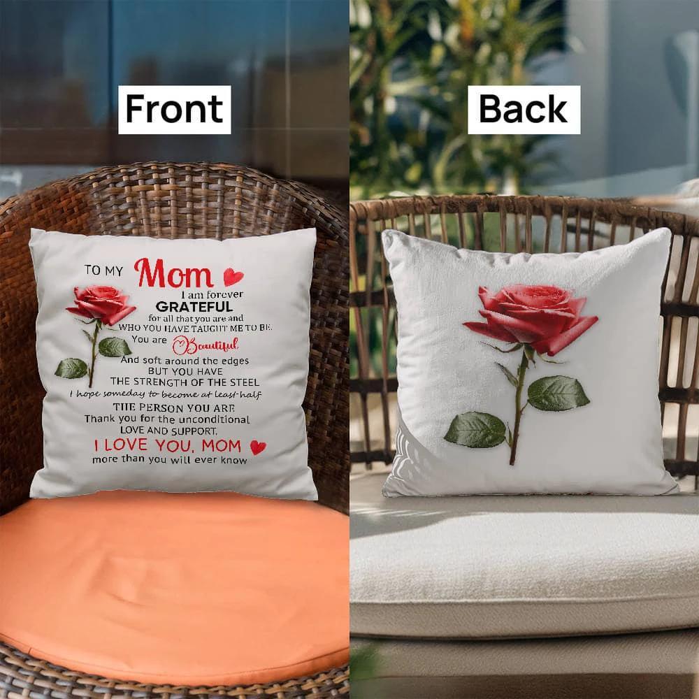To My Mom – Heartfelt Decorative Pillow with Insert | Mother's Day Gift
