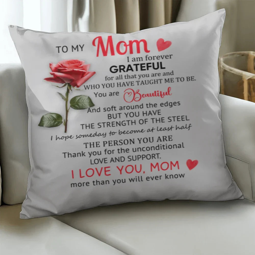 To My Mom – Heartfelt Decorative Pillow with Insert | Mother's Day Gift