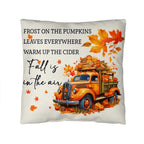 Fall Is in the Air Outdoor Pillow – Pumpkin Truck Autumn Decor – Waterproof, UV-Resistant Throw Pillow for Porch or Patio