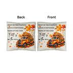 Fall Is in the Air Outdoor Pillow – Pumpkin Truck Autumn Decor – Waterproof, UV-Resistant Throw Pillow for Porch or Patio