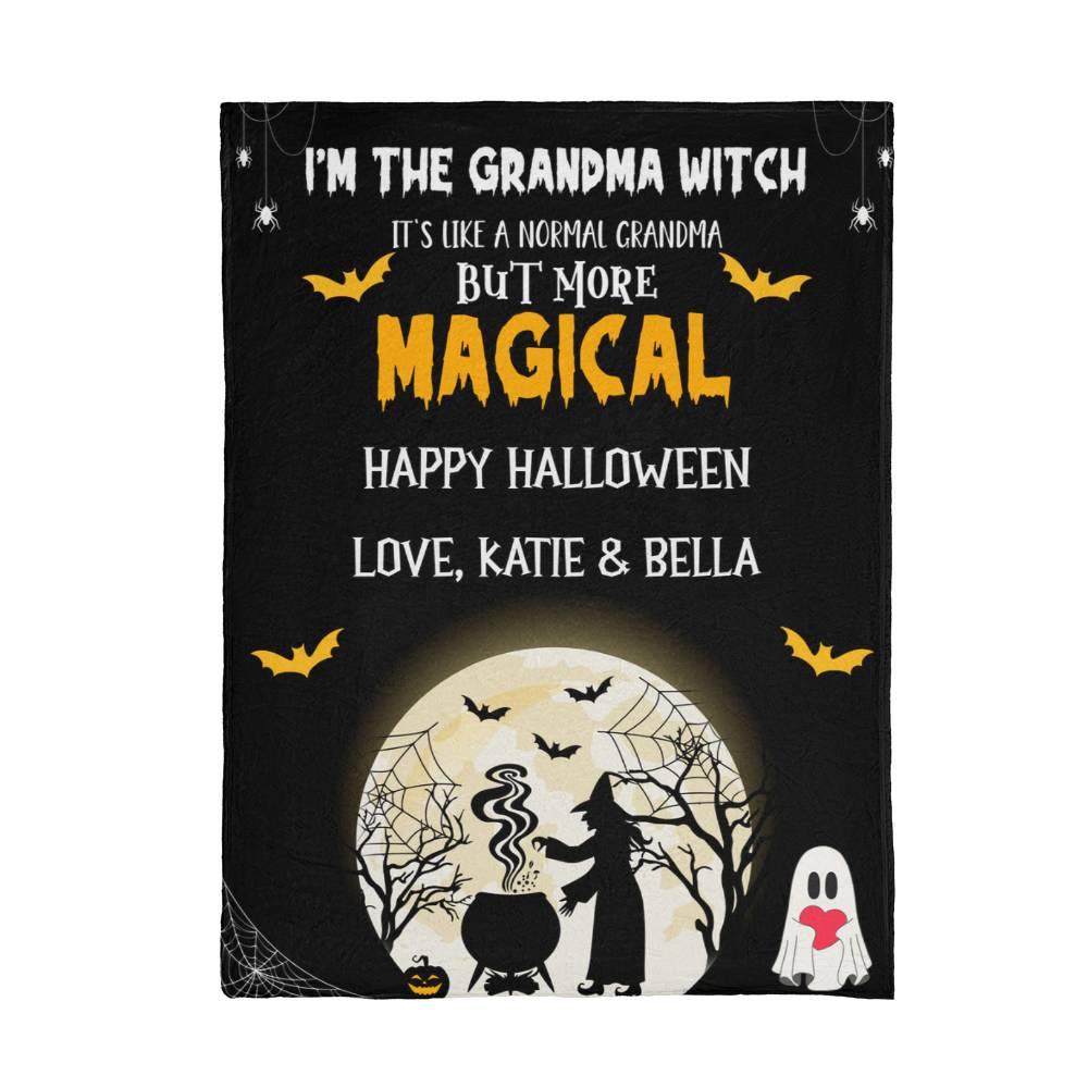 Halloween Personalized Mink Fleece Blanket - I'm the Grandma Witch But More Magical - Mallard Moon Gift Shop