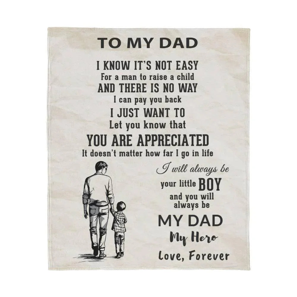 To My Dad - I Will Always Be Your Little Boy Personalized Jersey Fleece Blanket