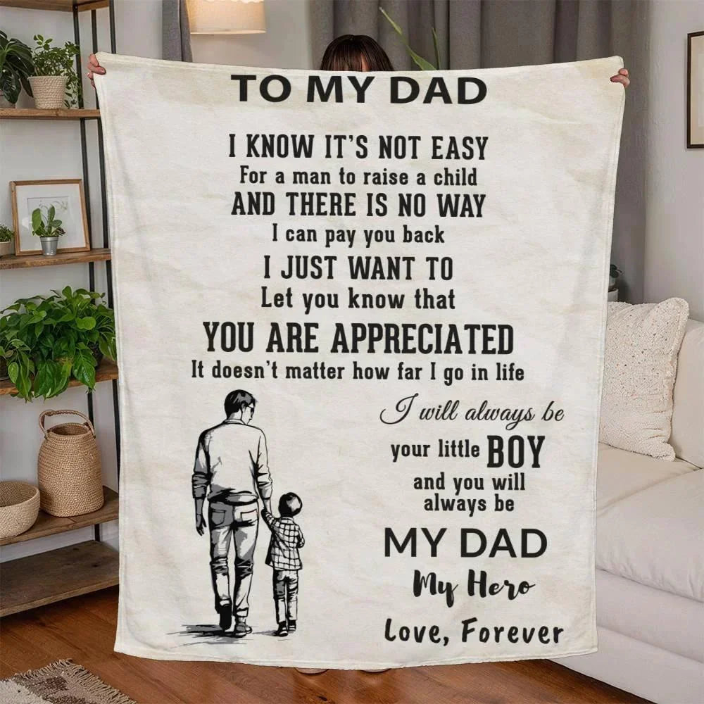 To My Dad - I Will Always Be Your Little Boy Personalized Jersey Fleece Blanket