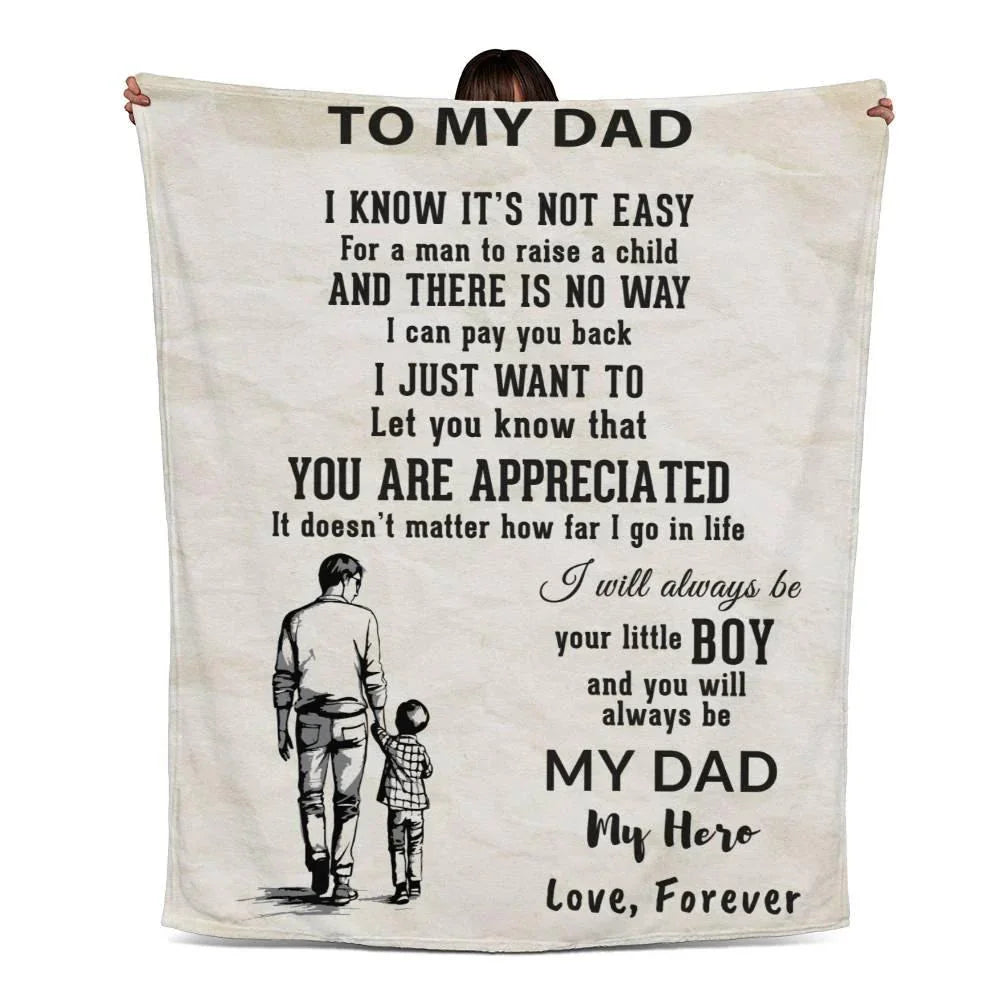 To My Dad - I Will Always Be Your Little Boy Personalized Jersey Fleece Blanket
