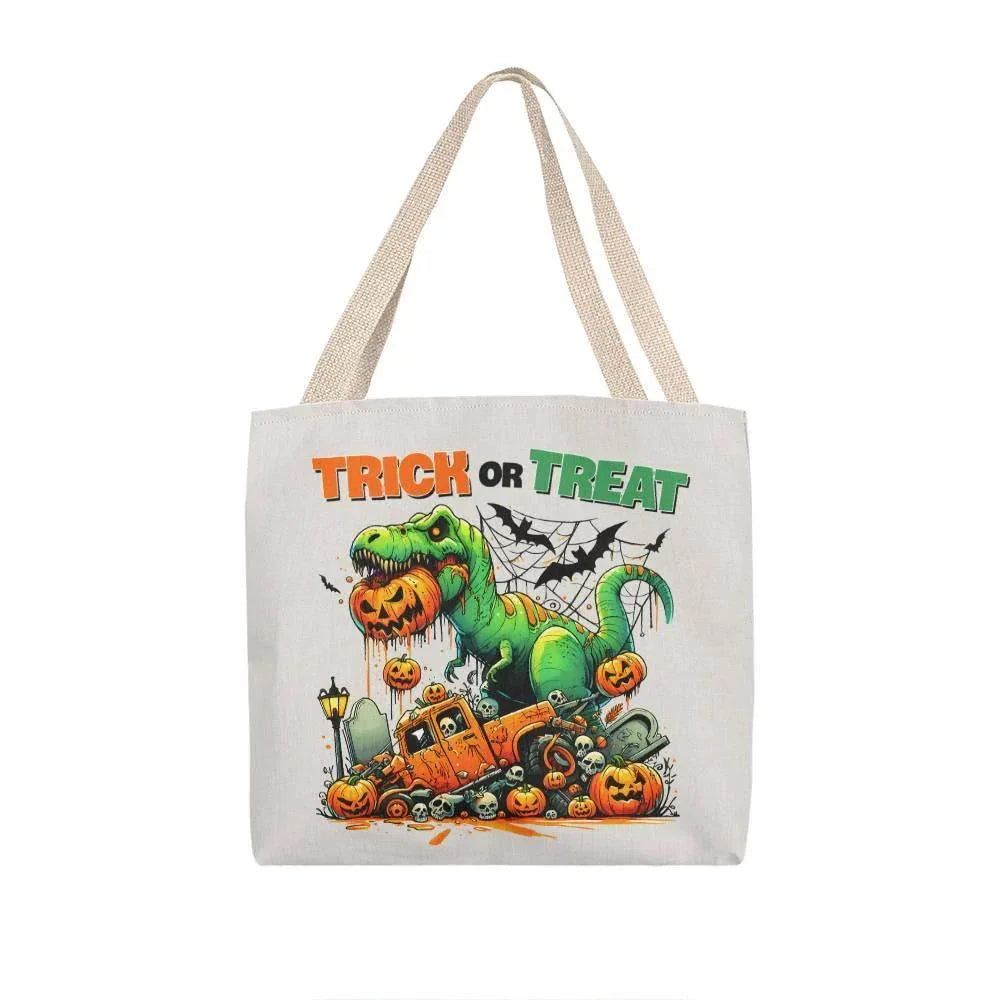 Halloween Dinosaur T-Rex Monster Trick or Treat Tote Bag