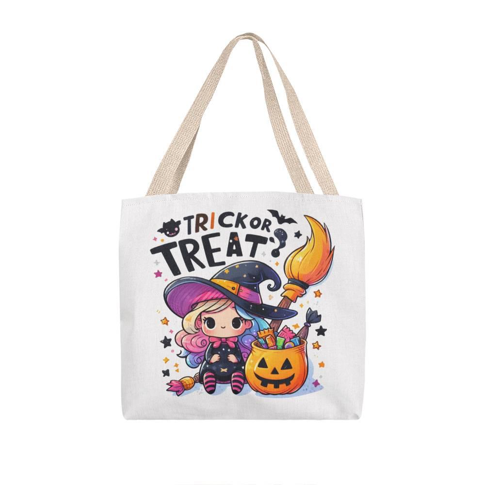 Trick or Treat Little Witch Halloween Tote Bag - Mallard Moon Gift Shop