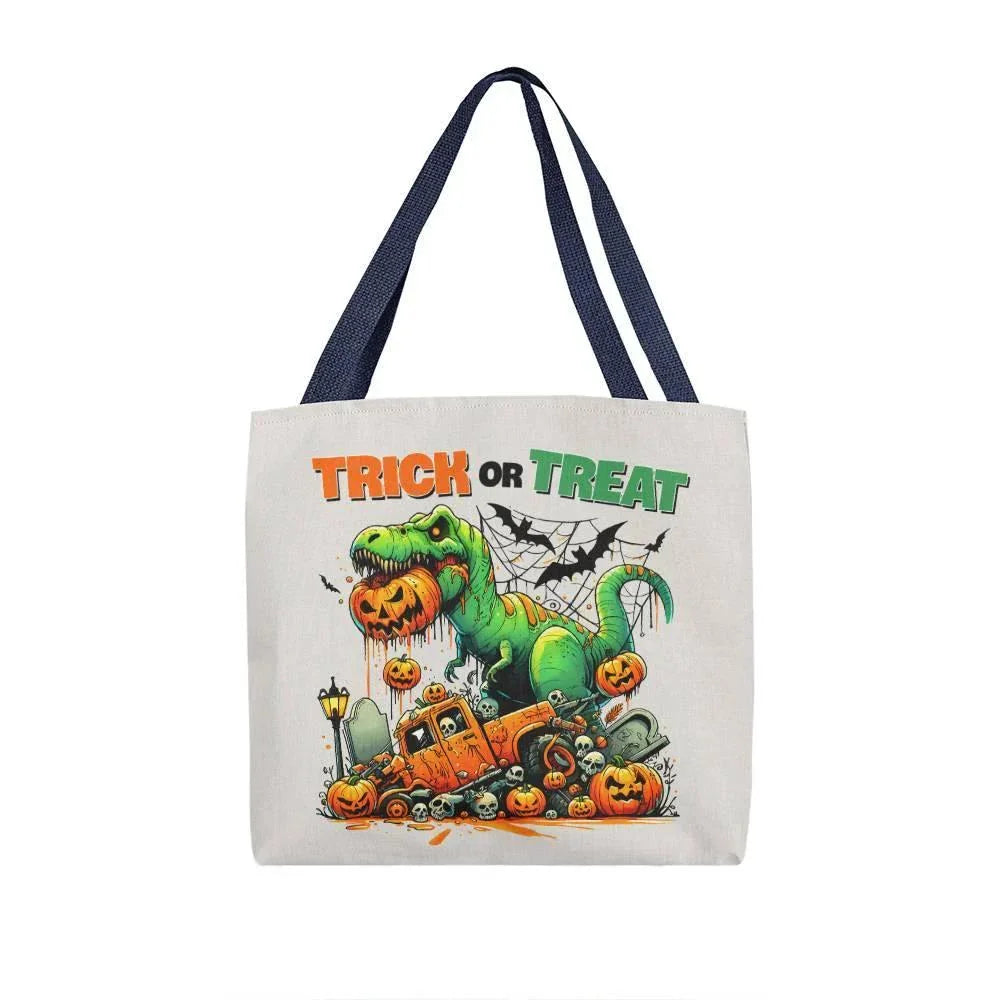 Halloween Dinosaur T-Rex Monster Trick or Treat Tote Bag
