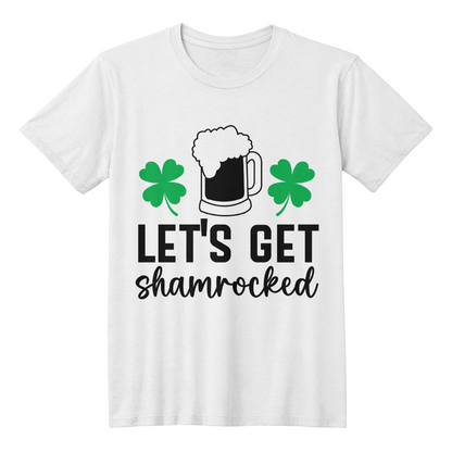 Let's Get Shamrocked St. Patrick’s Day T-Shirt – Funny Irish Drinking Tee for Men & Women – Unisex Cotton Crew Neck - Mallard Moon Gift Shop