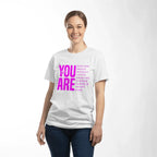Inspirational Quote T-Shirt for Daughters,Women – You Are Enough, Brave & Loved – Motivational Unisex Tee